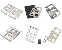 Stainless Steel Credit Card Survival Tool - 11 In One Multipurpose Beer Bottle Opener Portable Wallet Size Ultimate Pocket Multitool image 3
