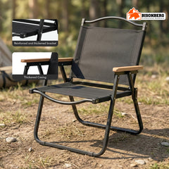 Foldable Camping Chair – Portable Outdoor Chair with Wooden Armrests image 3