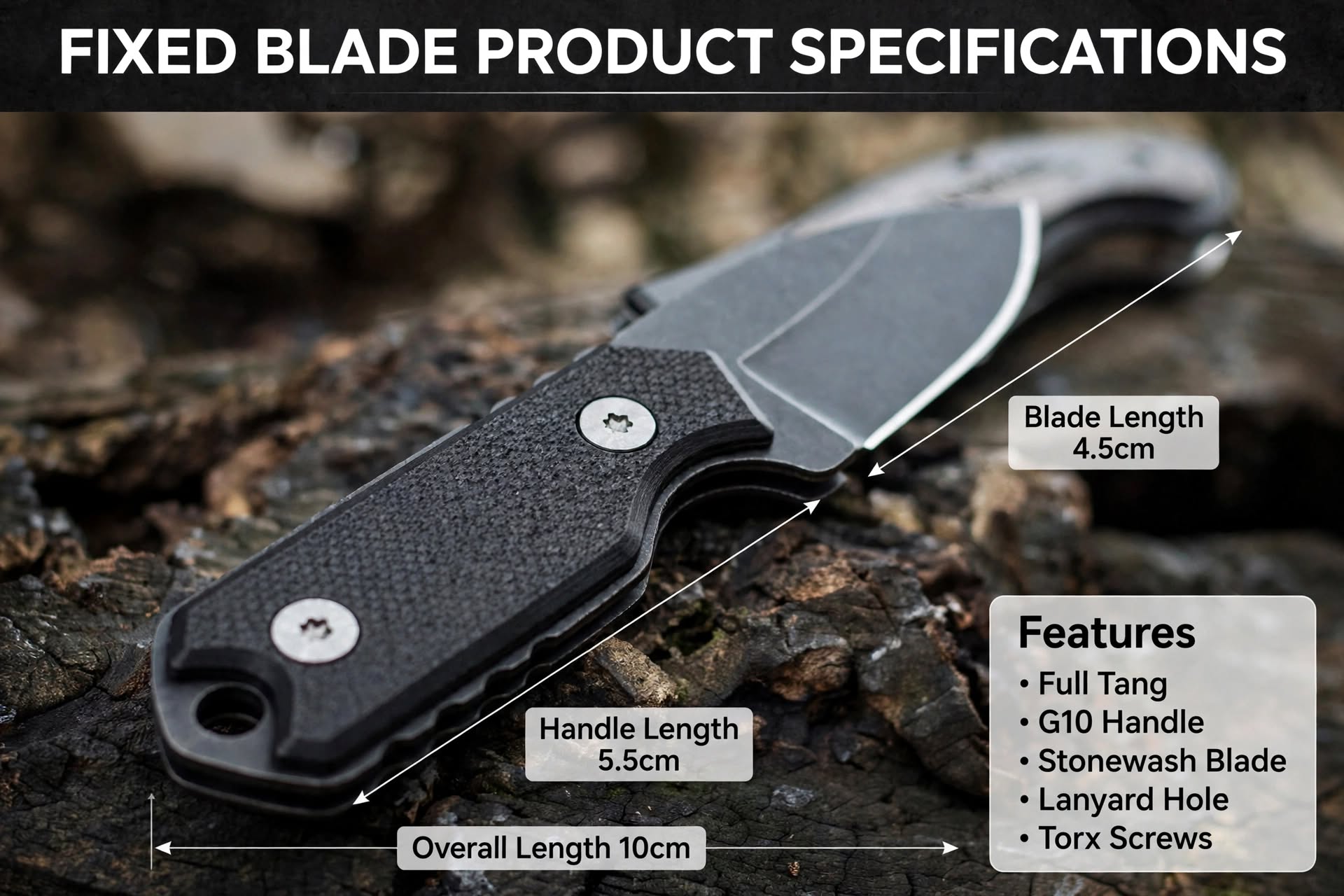 Bisonberg l  Premium Mini Refurbished   fixed Blade,Kitchen Utility And Outdoor Camping Knife|