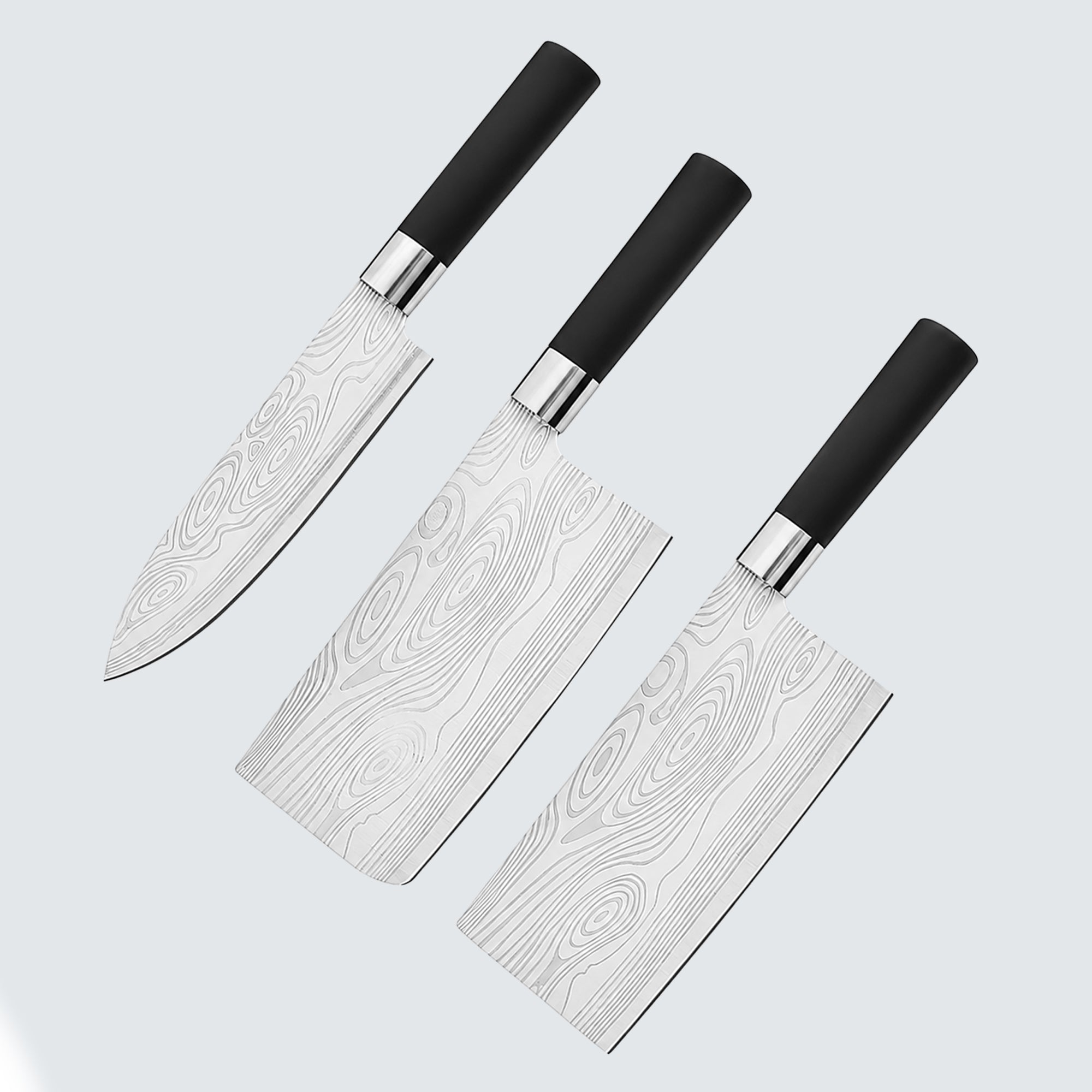 Stainless Steel Professional Kitchen Knife Set, Meat Knife, Chef's Knife with Non-Slip Handle for Home Kitchen and Restaurant 3 Piece Set