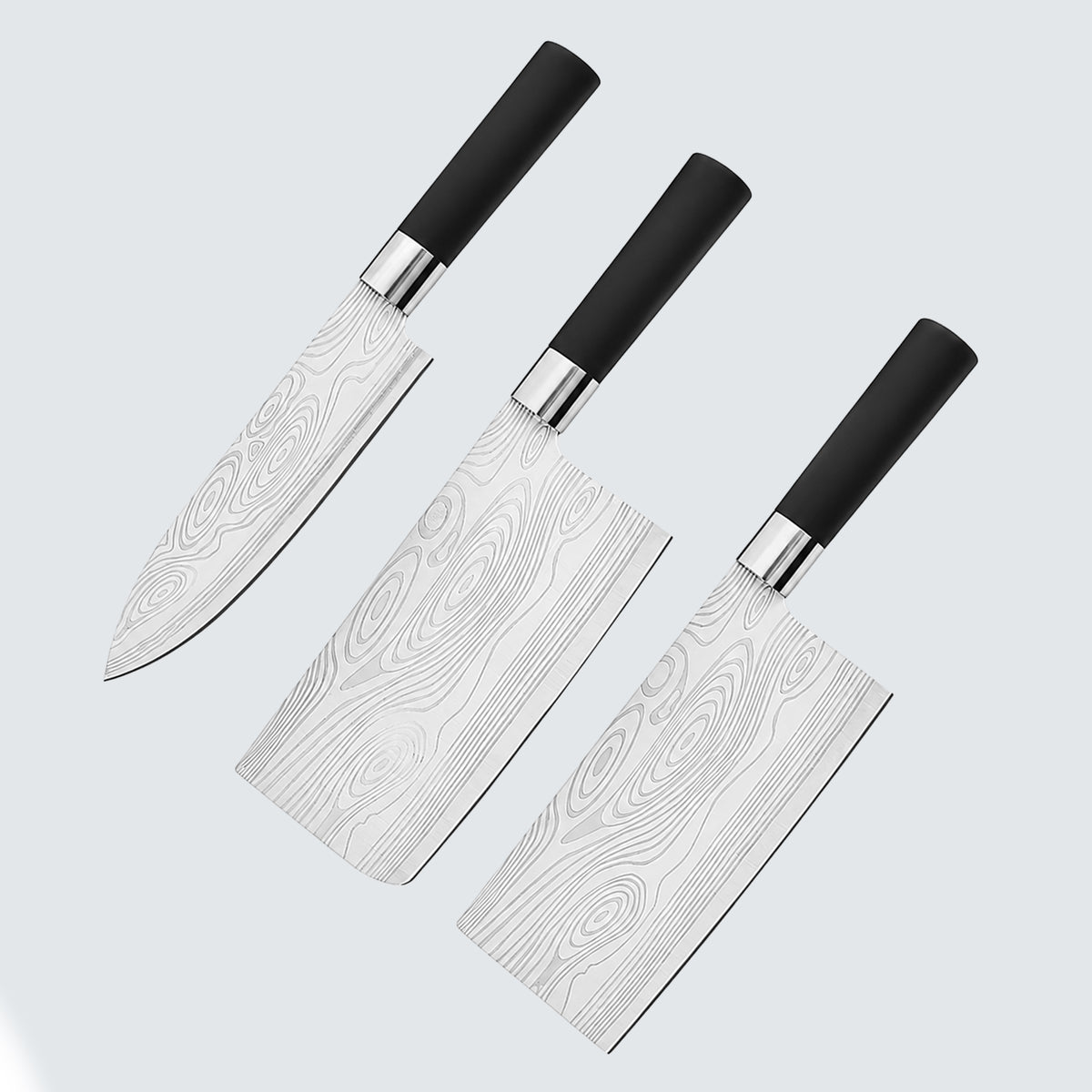 Stainless Steel Professional Kitchen Knife Set, Meat Knife, Chef's Knife with Non-Slip Handle for Home Kitchen and Restaurant 3 Piece Set