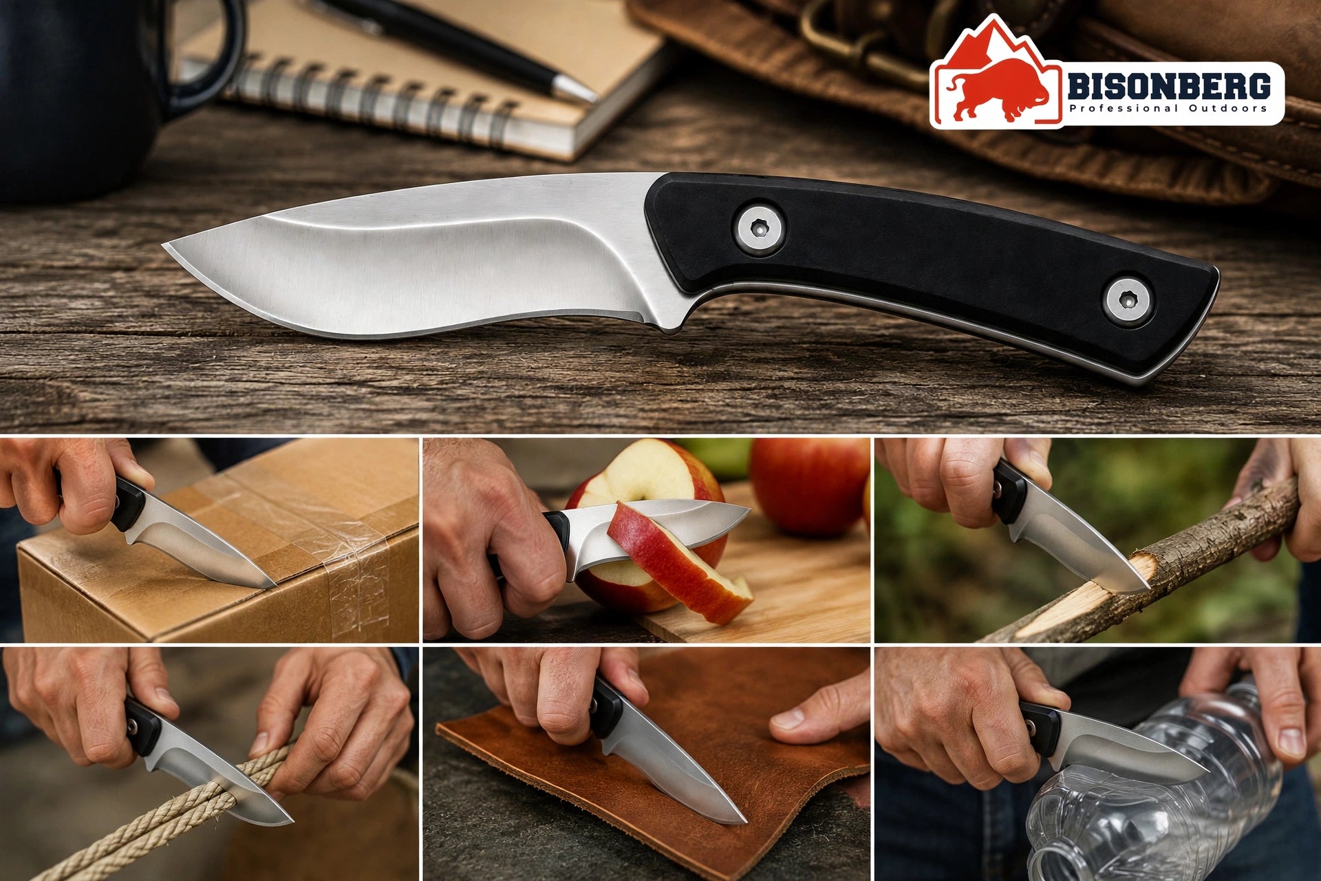 BISONBERG Professional  Refurbished  Fixed Blade EDC / Outdoor Survival Knife