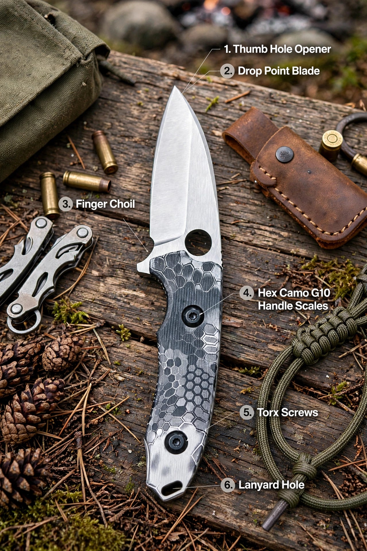 Bisonberg l Fixed Blade  Knife  | Outdoor Camping,Hiking & Survival Knife