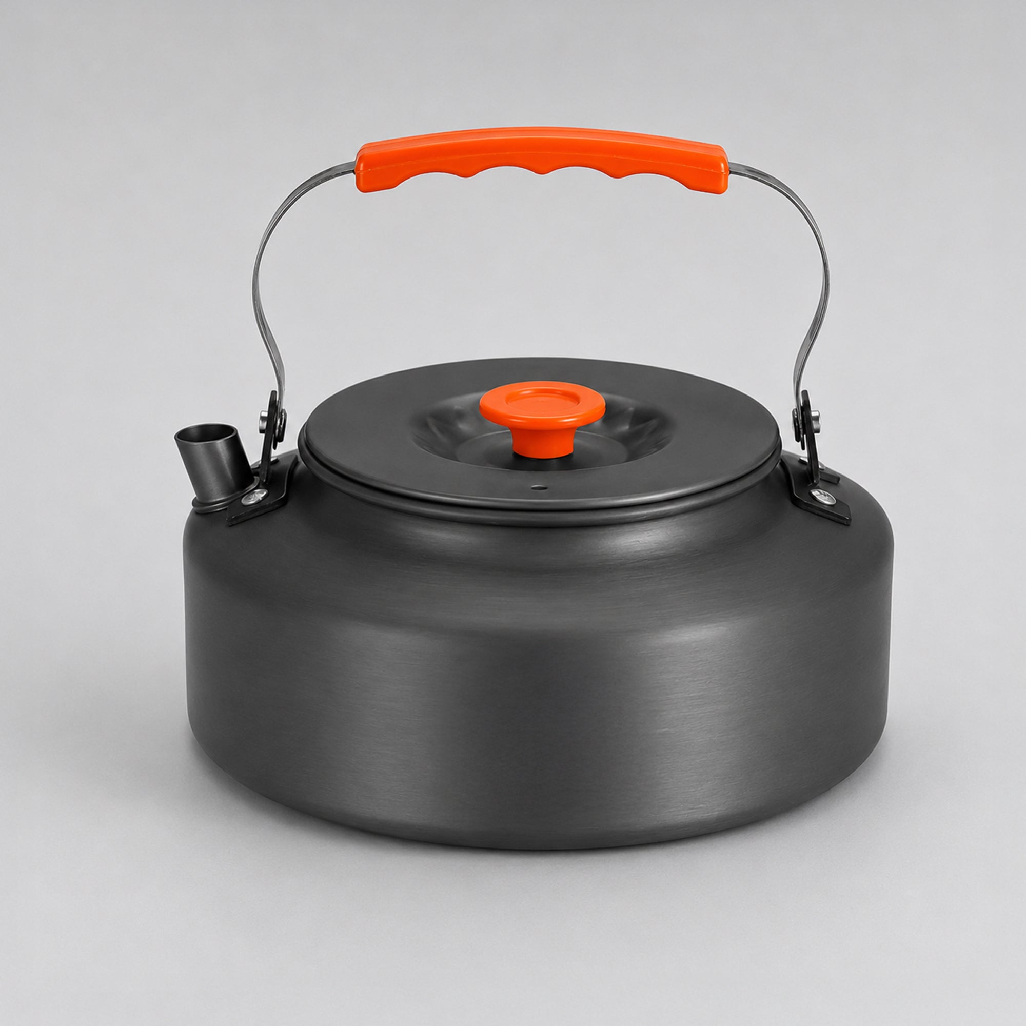BISONBERG 1.6 L Portable Water Kettle Water Pot | Teapot Coffee | Tea Kettle Outdoor Camping Hiking Picnic Pot - Aluminum Alloy (Orange)