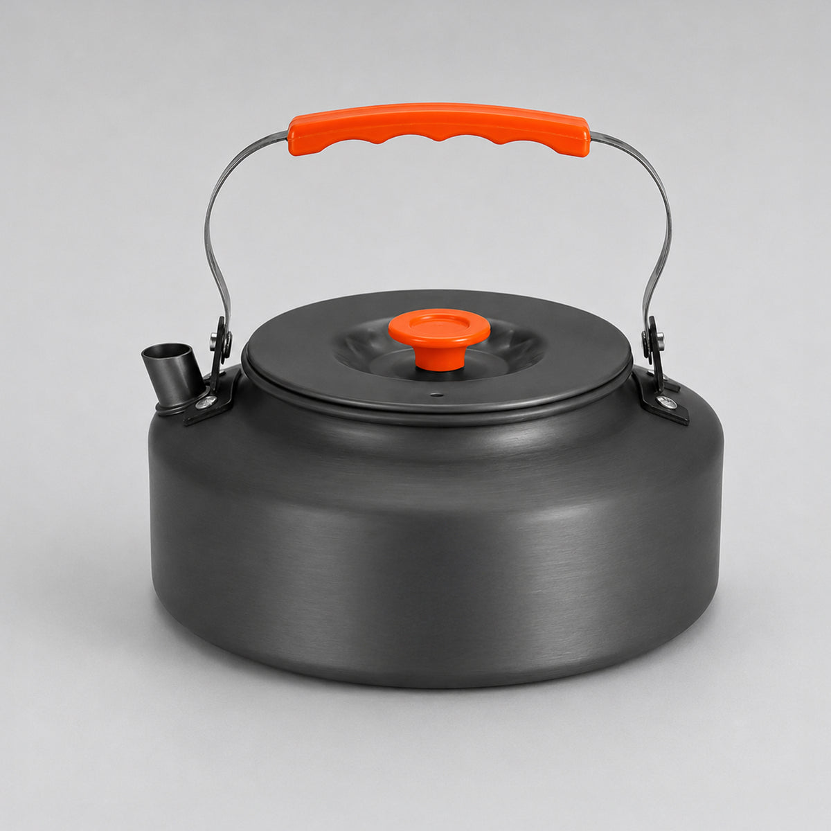 BISONBERG 1.6 L Portable Water Kettle Water Pot | Teapot Coffee | Tea Kettle Outdoor Camping Hiking Picnic Pot - Aluminum Alloy (Orange)