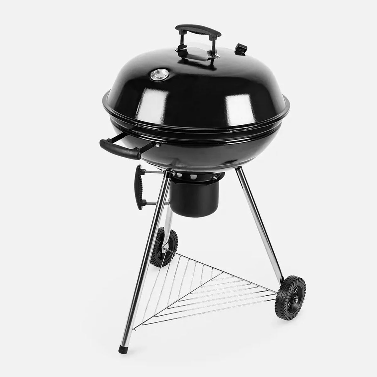 Portable Charcoal BBQ Grill with Lid & Wheels – Outdoor Kettle Barbecue
