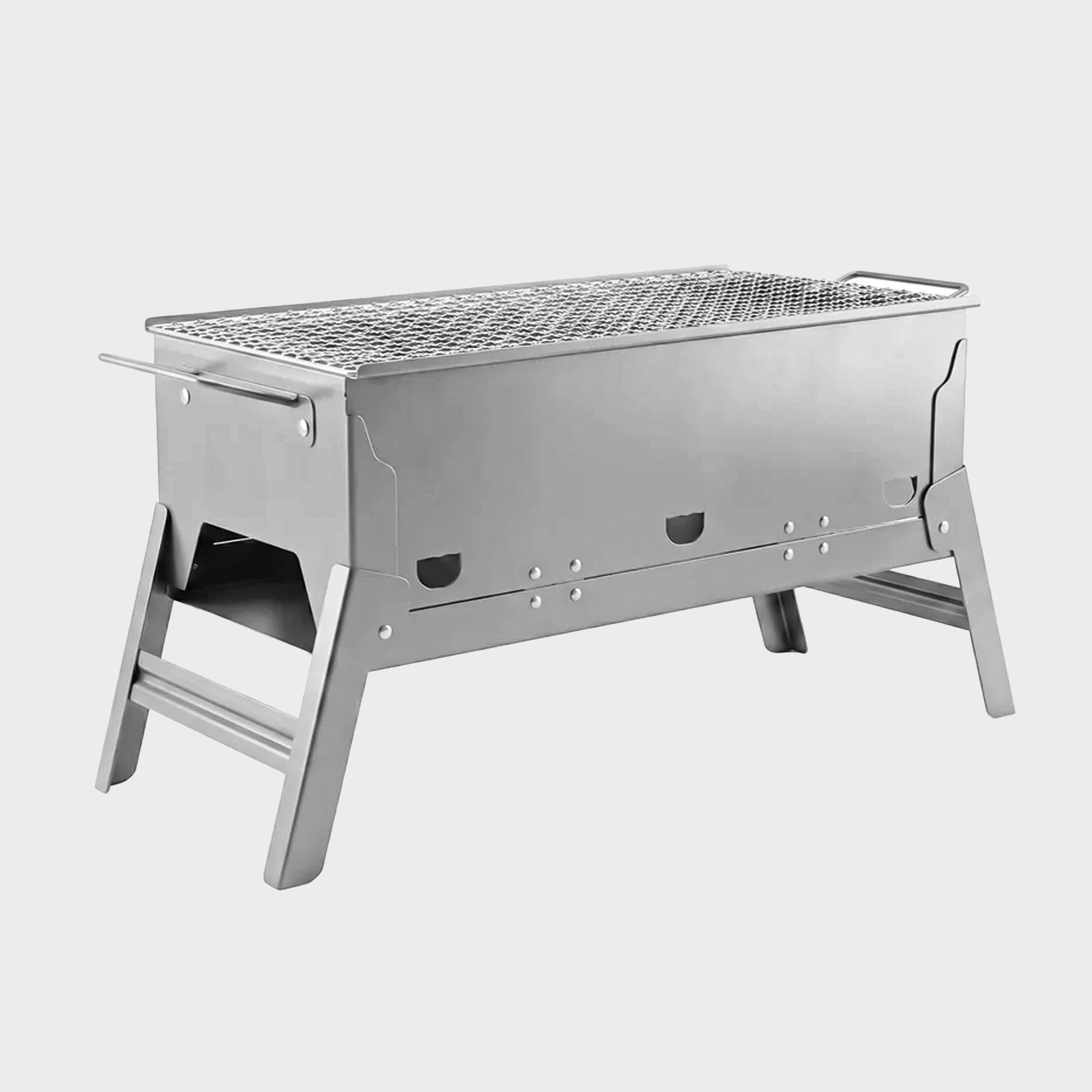 Portable Stainless Steel Charcoal BBQ Grill – Foldable Outdoor Camping Barbecue