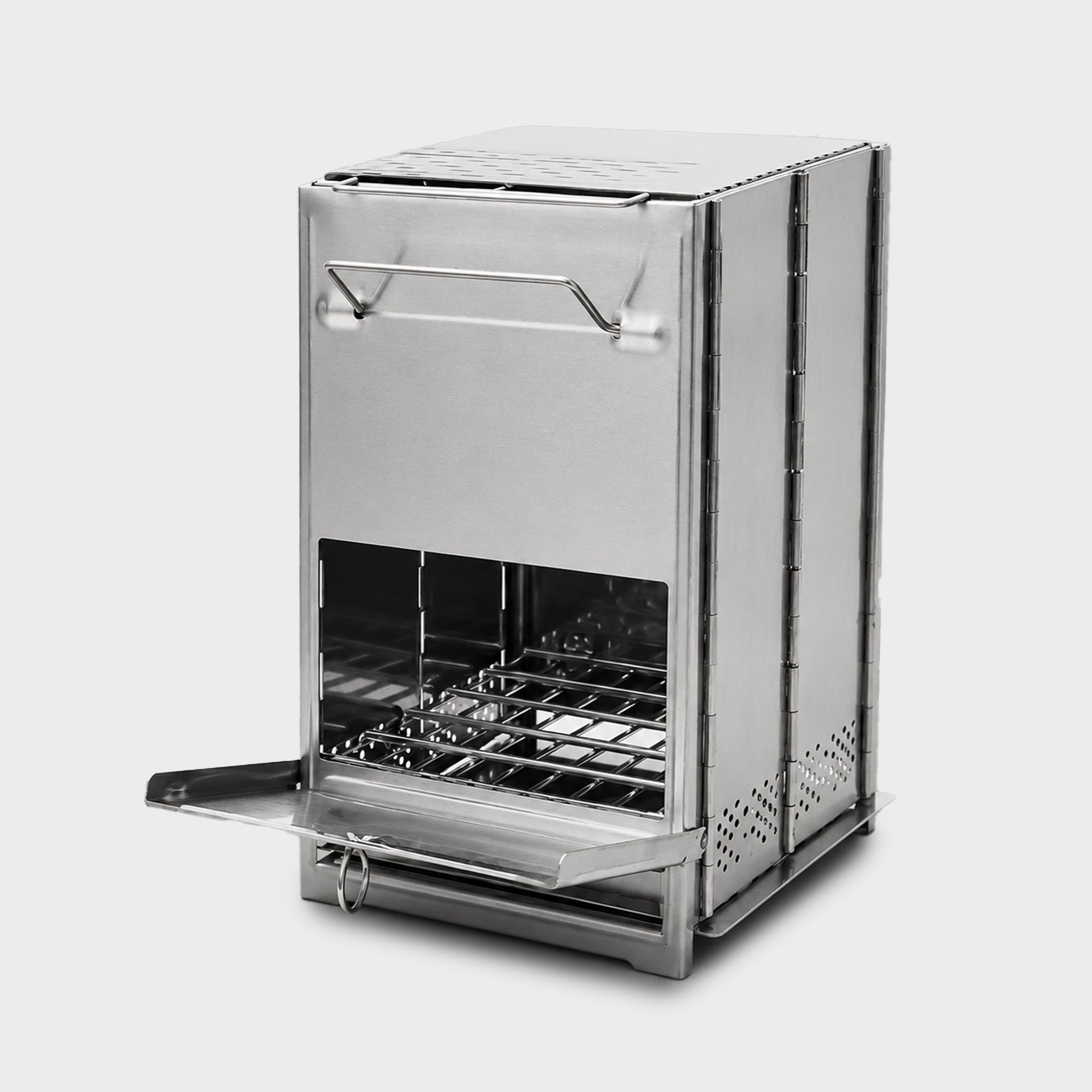Stainless Steel Portable Camping Stove – Foldable Wood Burning Outdoor Cooker