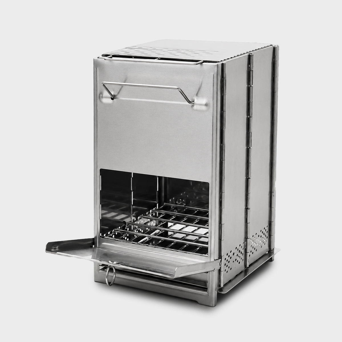 Stainless Steel Portable Camping Stove – Foldable Wood Burning Outdoor Cooker
