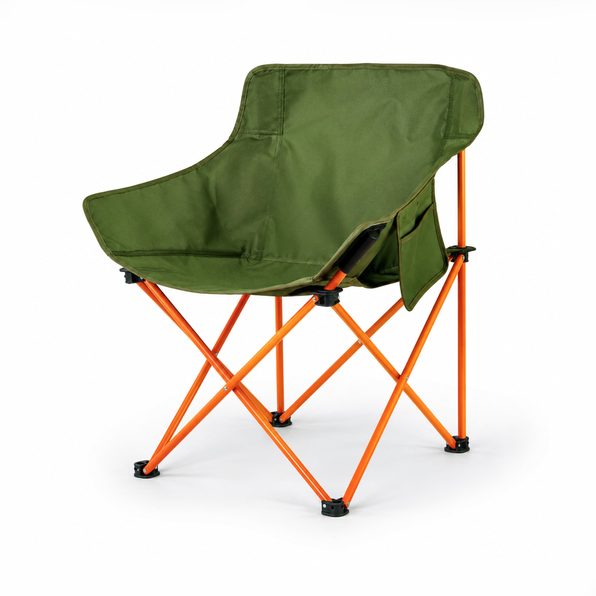 Portable Folding Camping Chair with Armrests & Side Pocket | Heavy-Duty Outdoor Chair for Camping, Fishing & Picnic