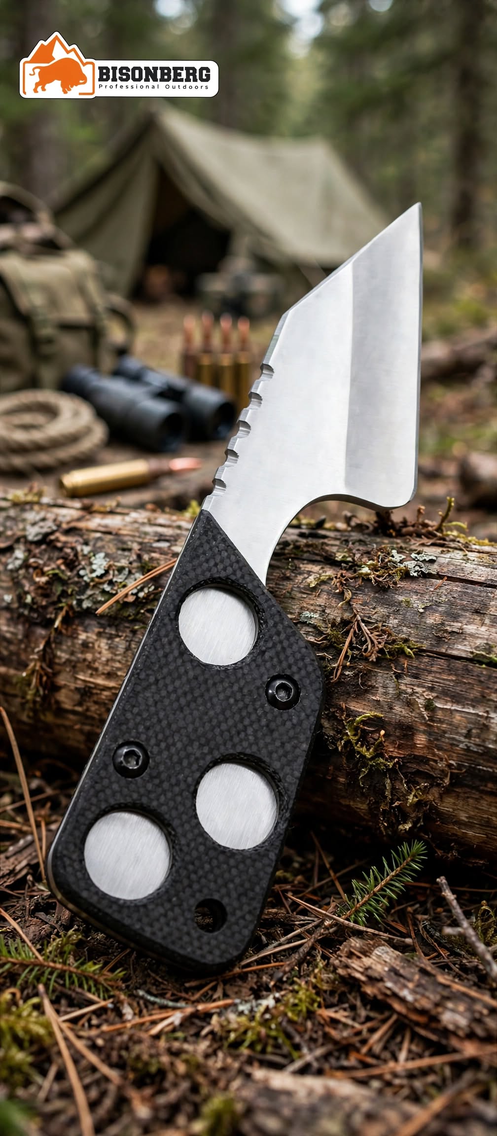 Bisonberg l  Refurbished Fixed Blade  Mini Tanto EDC  Knife  | Outdoor Camping & Survival Knife