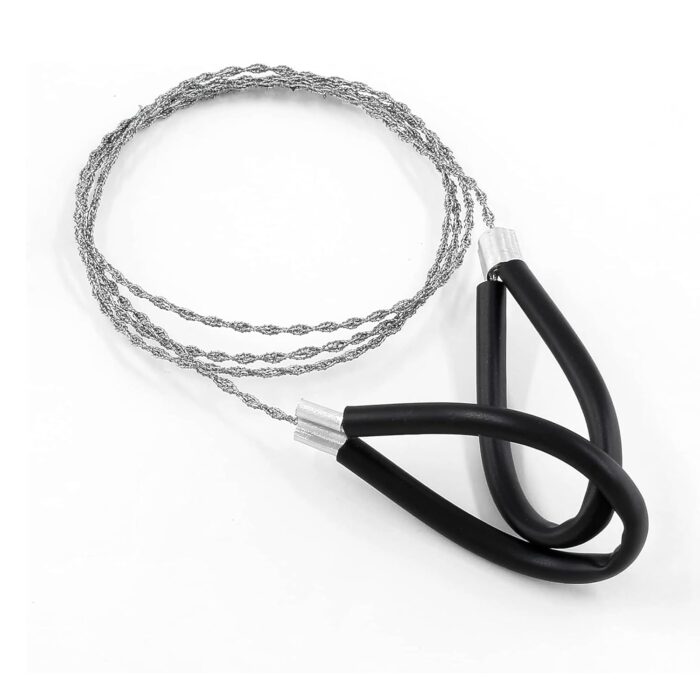 Bisonberg Tree Cutter wire Outdoor Emergency Survival trees cutter String Rope, Cable Chain Saw for Wood, Tree Limbs, PVC Pipe Cutting Tool - stainless steel Wire(1pcs) - Image 1