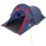 Polyester Camping Tent 2 Person Ultralight Easy Set Up and Carry Family Backpacking for Camping, Hiking, Outdoor Festivals, Car Trip, Blue,Red