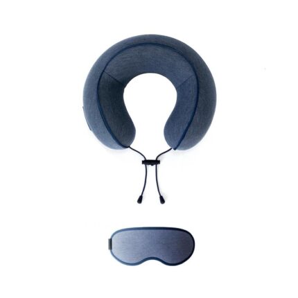 Neck Pillow with Sleeping Eye Mask Combo for Travelling Airplane Travel Pillow Comfortable Head Rest Neck Holder Pillow - Blue