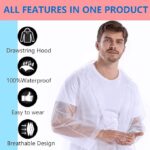 Rain Coat For Men & Women Universal Raincoat Knee Length waterproof hooded translucent eva Multicolour XL - Image 2