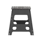 Folding Grey Step Stool 15-Inch Height with Anti-Slip Dots for Added Safety (Grey)