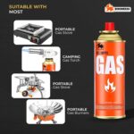 BisonBerg Stainless-Steel Mini Portable Camping Stove/Burner Stove with 4 Portable Butane Gas Canisters - Image 3