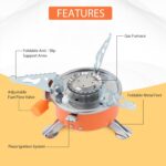Camping Gas Stove Lightweight Folding Furnace Outdoor Metal Camping Stove For Picnic Cooking Gas Burners Folding Stove With Storage Bag - Stainless Steel A5 - Image 5