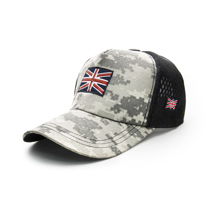 Bisonberg Digital Camo Union Jack Trucker Cap Military-Inspired Style with Patriotic Edge - Image 1