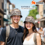 Bisonberg Earthtone Camo Bucket Hat Nature-Inspired Street Style with a Rugged Edge - Image 4