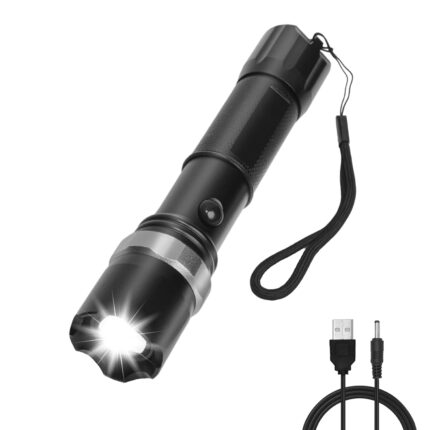 Bisonberg LED Rechargeable Torch, Emergency Long Range Flashlight, 1 Km Range