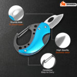 Bisonberg Mini Folding Knife with Carabiner Clip | Pocket EDC Knife for Camping, Hiking, Travel & Outdoor Use – Stainless Steel Blade – Compact & Multi-Color - Image 6