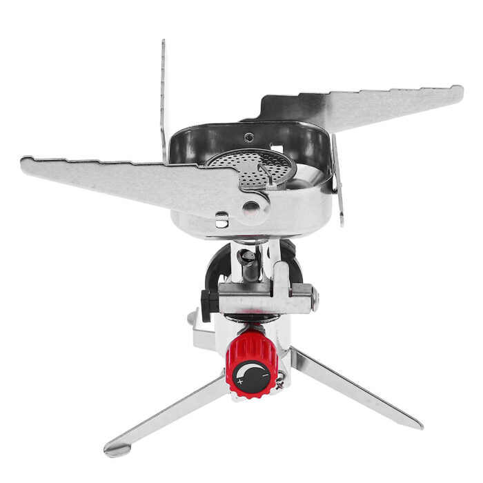 Bisonberg Portable Camping Gas Stove | Foldable Outdoor Mini Gas Burner with Adjustable Flame Control for Hiking, Backpacking, and Travel Cooking - Image 1