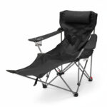 Reclining Camping Chair with Footrest – Portable Outdoor Lounge Seat