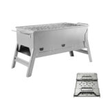 Portable Stainless Steel Charcoal BBQ Grill – Foldable Outdoor Camping Barbecue
