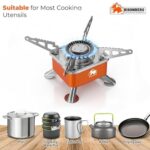 BisonBerg Ultra-Light Folding Camping Butane Gas Stove Burner with 4 Butane Cartridge, Aluminium - Image 7