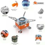 BisonBerg Ultra-Light Folding Camping Butane Gas Stove Burner with 4 Butane Cartridge, Aluminium - Image 5