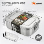 Stainless Steel Bento Lunch Box | 1200ml Leak-Proof Lunch Container” - Image 6