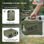 12L Portable Water Container with Spout & Dual Handles – Heavy-Duty Outdoor Water Can (Green) - Image 2