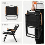 Foldable Camping Chair – Portable Outdoor Chair with Wooden Armrests - Image 3
