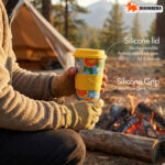 Reusable Travel Coffee Cup – Eco-Friendly Bamboo Fiber Mug with Lid - Image 3