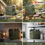 12L Portable Water Container with Spout & Dual Handles – Heavy-Duty Outdoor Water Can (Green) - Image 5