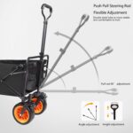 Bisonberg Heavy-Duty Folding Utility Wagon Cart with Adjustable Handle | All-Terrain Wheels | Outdoor Camping, Beach & Garden Trolley - Image 2