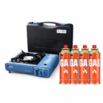 Portable Butane Gas Stove with 4 Gas Canisters | Camping & Outdoor Cooking Combo