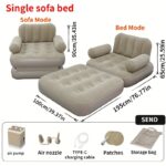 Inflatable Sofa Bed with Cushions – Portable Air Mattress Couch - Image 2