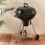 Portable Charcoal BBQ Grill with Lid & Wheels – Outdoor Kettle Barbecue
