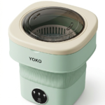 Portable Mini Washing Machine with Spin Basket – Foldable Compact Laundry Washer (YOKO) for Travel, Home & Camping